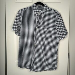 Gap Navy Gingham short sleeve button down